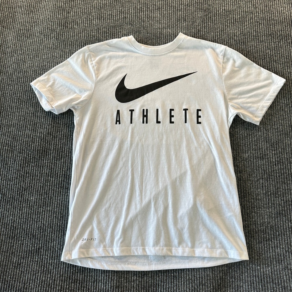 Nike Athlete Dri-FIT T-Shirt Large White Short Sleeve Mens Athletic Cut